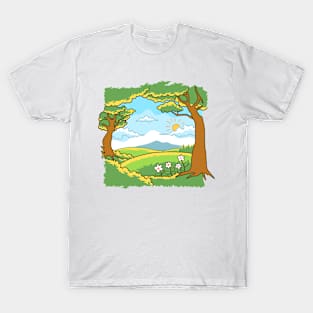 Spring Landscape Hand drawn T-Shirt